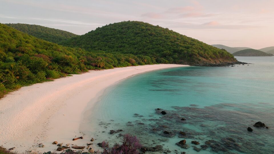 Turquoise cove and white sand on St. John, U.S. Virgin Islands