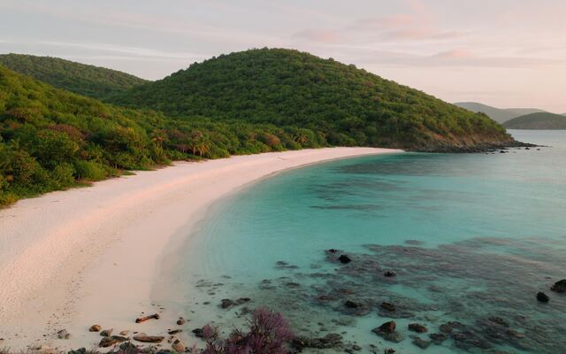 Turquoise cove and white sand on St. John, U.S. Virgin Islands